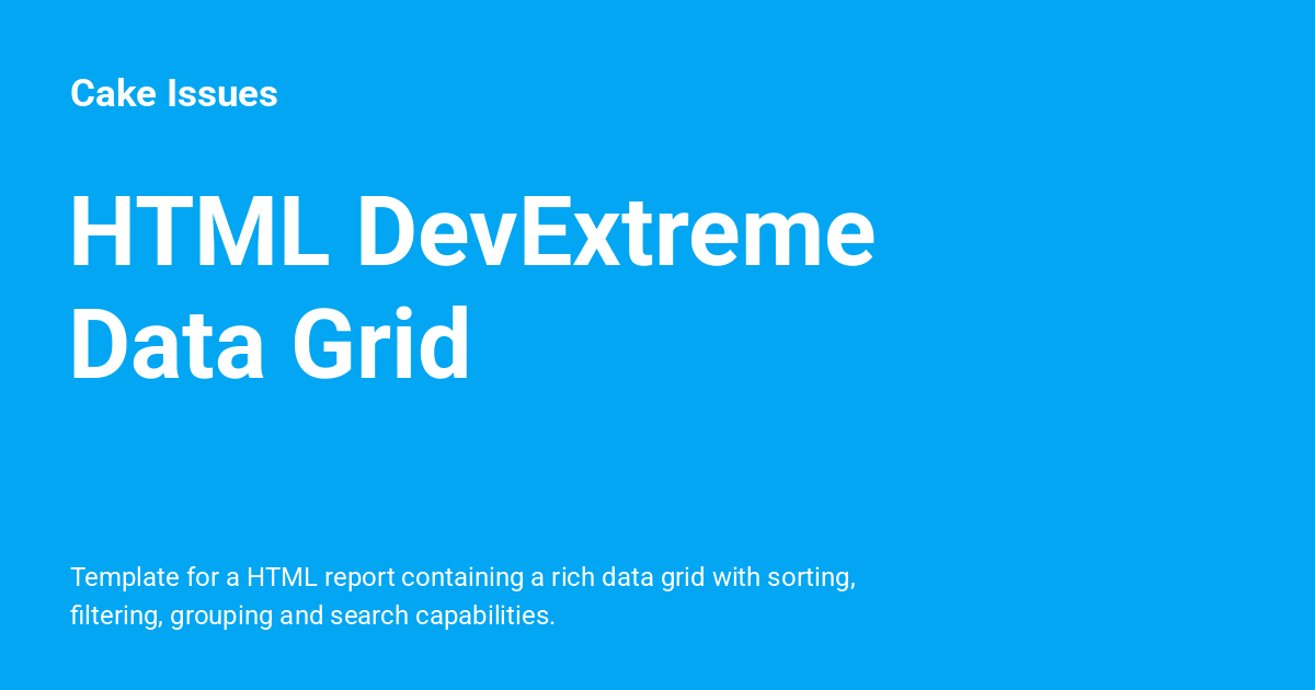 HTML DevExtreme Data Grid - Cake Issues