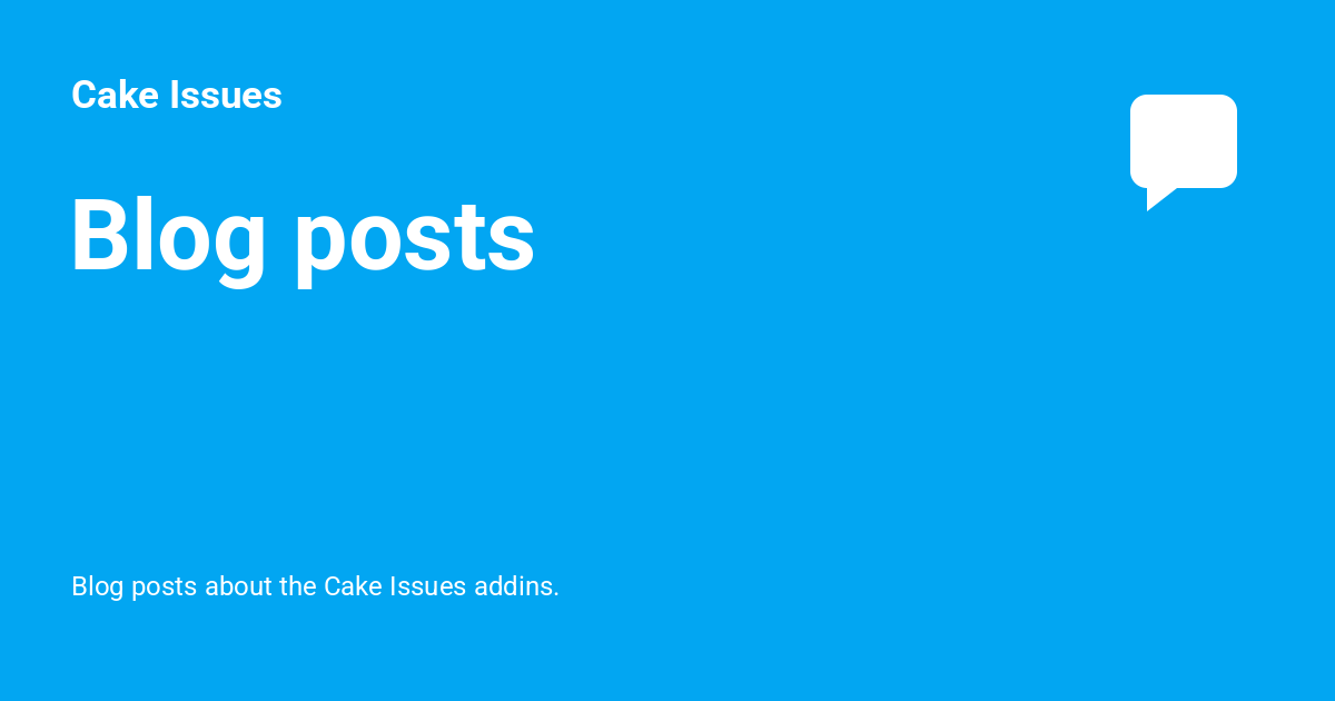 Blog posts - Cake Issues
